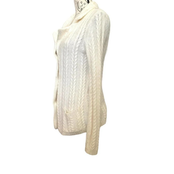 Kenar Angora Rabbit Hair Nylon Cable Knit Cardigan Size Small - Picture 3 of 6